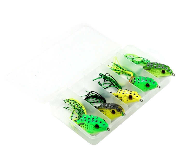 HENGJIA 5 Pcs Leurres Souples Pêche à la Frappe Ray Grenouille avec Boîte en Plastique, Leurres Souples Pêche à la Frappe