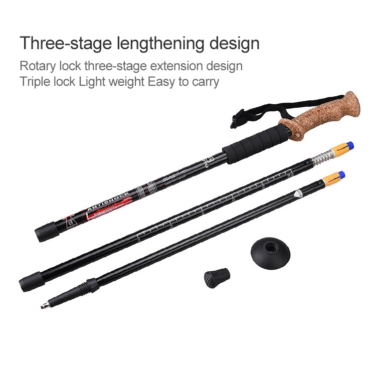 Aotu AT7551 135cm Aluminum Alloy Outdoor Camping Corky Trekking Poles, Red#135cm, Silver#135cm, Black#135cm, Blue#135cm