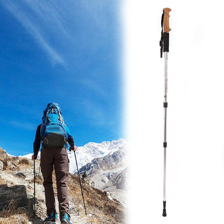 Aotu AT7551 135cm Aluminum Alloy Outdoor Camping Corky Trekking Poles, Red#135cm, Silver#135cm, Black#135cm, Blue#135cm