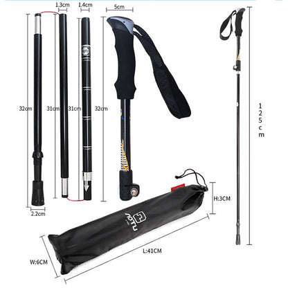Aotu AT7558 125cm Outdoor-Camping-Faltstöcke aus Aluminiumlegierung, Kork-Trekkingstöcke mit EVA-Griff, Wanderstöcke, AT7558