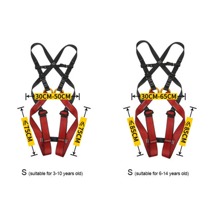 XINDA XDA9516 Outdoor Rock Climbing Polyester High-strength Wire Adjustable Downhill Whole Body Safety Belt Children Size: S, Size: S
