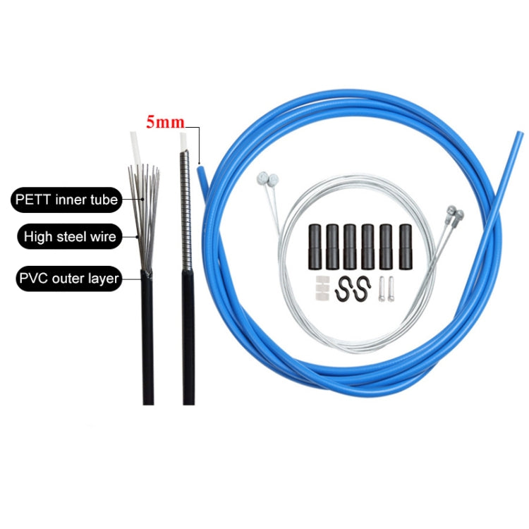 Universal Bicycle Brake Cable Tube Set, Green, Grey, Blue, Red, White, Yellow, Black, Orange