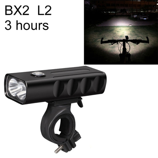 Lampe de vélo USB BX2, éclairage avant pour guidon à LED (3 heures, perles de lampe L2), 3 heures, perles de lampe L2