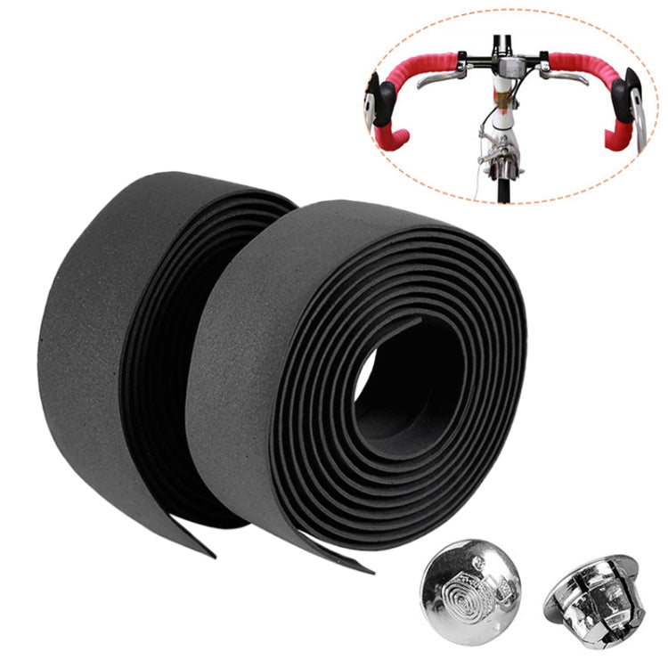 1 Pair Cycling Road Bike Sports Bicycle Cork Handlebar Tape Wrap + 2 Bar Plug, 2m Blue, 2m Red, 2m White, 2m Yellow, 2m Black, 2m Pink, 2m Green