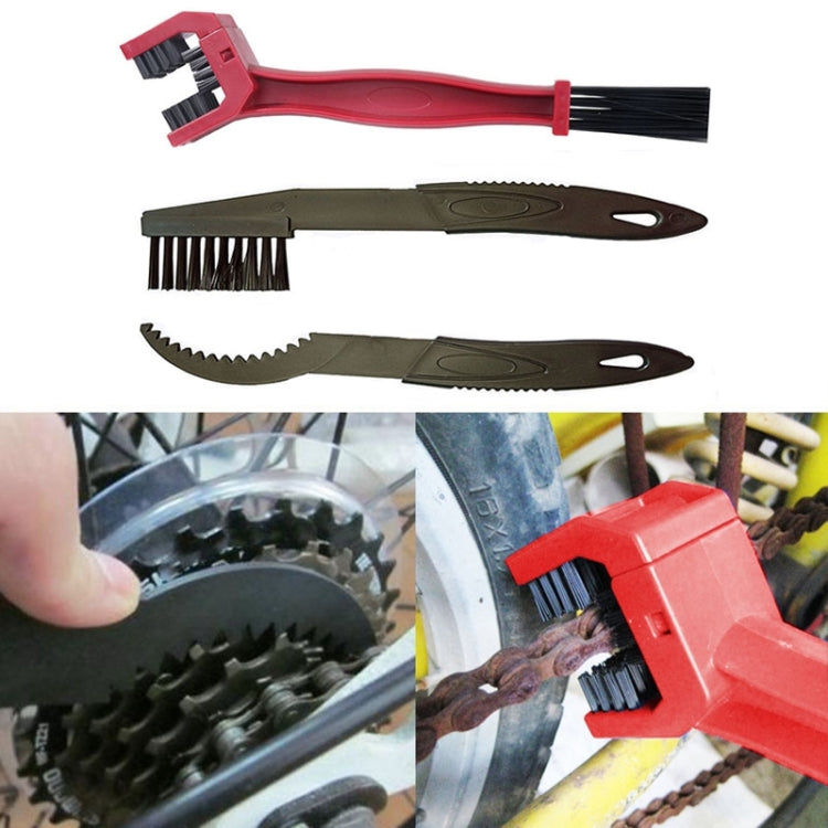 2 Set Bicycle Chain Cleaning Brush Flywheel Cleaning Tools Crankset Brush Cleaning Chain Wheel Set Brush, 2 Set (Blue), 2 Set (Red)