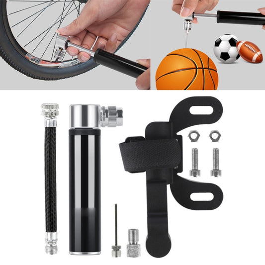 Pompe à vélo manuelle mini portable en alliage d'aluminium, gonfleur noir, gonfleur rouge, gonfleur argent