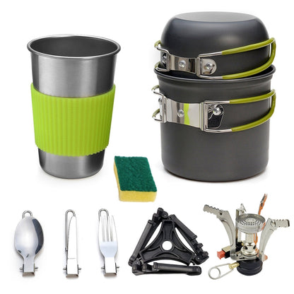 DS-101 Portable Outdoor Camping Cooking Set Picnic Boiler Cookware Combination