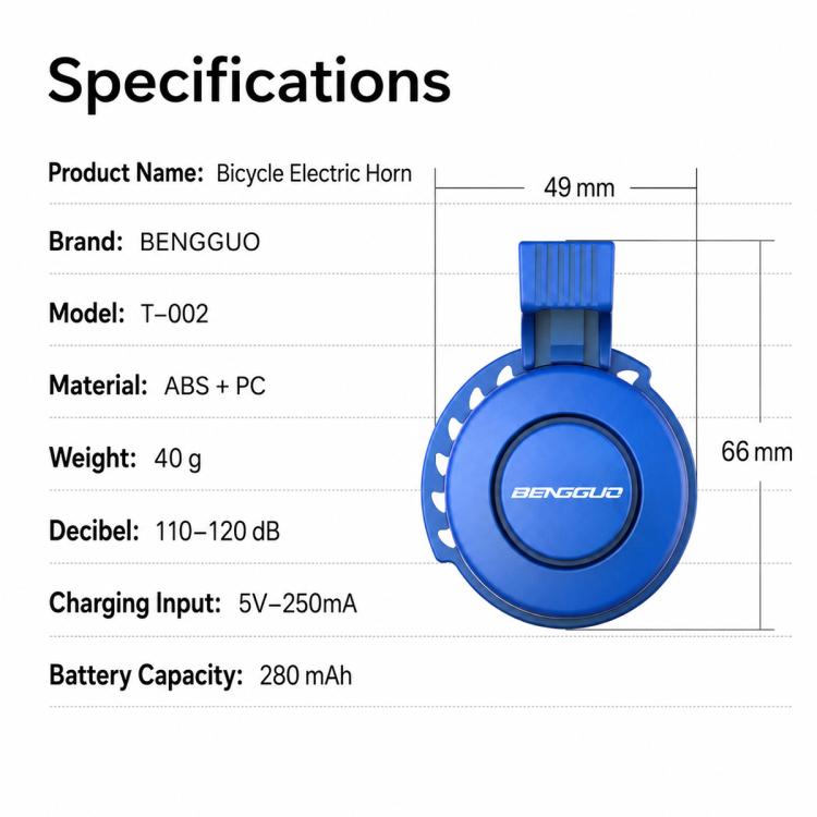 USB Mountain Bike Horn Bicycle Electric Horn, USB Electric Horn (Red), USB Electric Horn (Blue), USB Electric Horn (Green), USB Electric Horn (Pink), USB Electric Horn (Black)