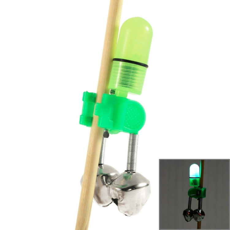 10 PCS Accessoire de Pêche Double Cloche Clip Alarme de Touche de Pêche avec Lumière de Nuit LED, Clochettes d'Alarme de Pêche