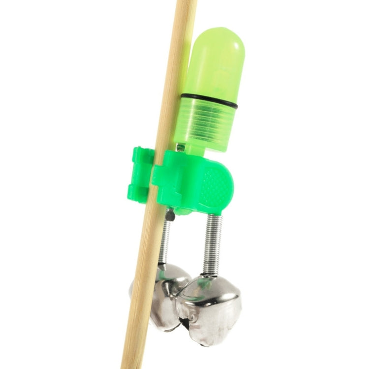 10 PCS Accessoire de Pêche Double Cloche Clip Alarme de Touche de Pêche avec Lumière de Nuit LED, Clochettes d'Alarme de Pêche
