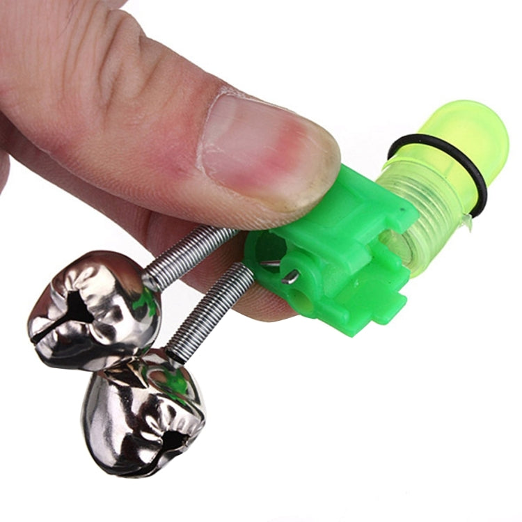 10 PCS Accessoire de Pêche Double Cloche Clip Alarme de Touche de Pêche avec Lumière de Nuit LED, Clochettes d'Alarme de Pêche
