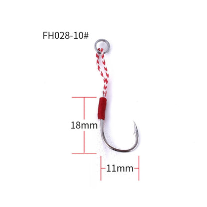 Lot de 5 crochets HENGJIA 10# en fil de fer noué pour pêche en haute mer, 10#