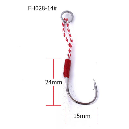 5 pièces/paquet HENGJIA 14# Hameçon en fer monté sur fil, pêche en haute mer, 14#