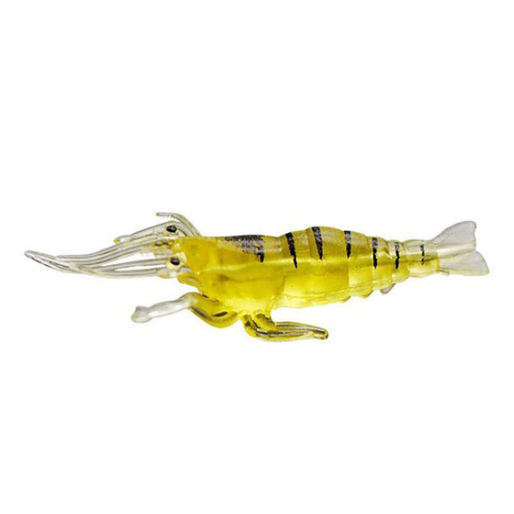 10 leurres souples de pêche de 4 cm type Popper, crevettes artificielles, crevettes lumineuses, crevettes roses, crevettes vertes, crevettes transparentes