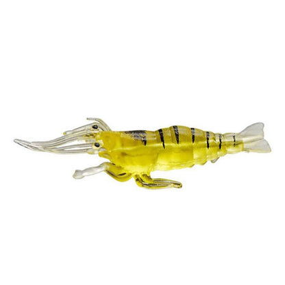 10 leurres souples de pêche de 4 cm type Popper, crevettes artificielles, crevettes lumineuses, crevettes roses, crevettes vertes, crevettes transparentes