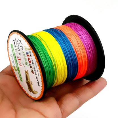 HENGJIA Fil de pêche tressé PE extra fort 4 brins 300m, ligne de cerf-volant, coloré 2.0# 0.24mm 28LB 11.3kg de tension, 2.0# 0.24mm 28LB