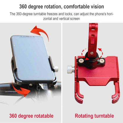 BIKERSAY MP008 Support de téléphone pour vélo et moto en alliage d'aluminium avec fixation au guidon, MP008(Noir), MP008(Rouge), MP008(Couleur Titane)