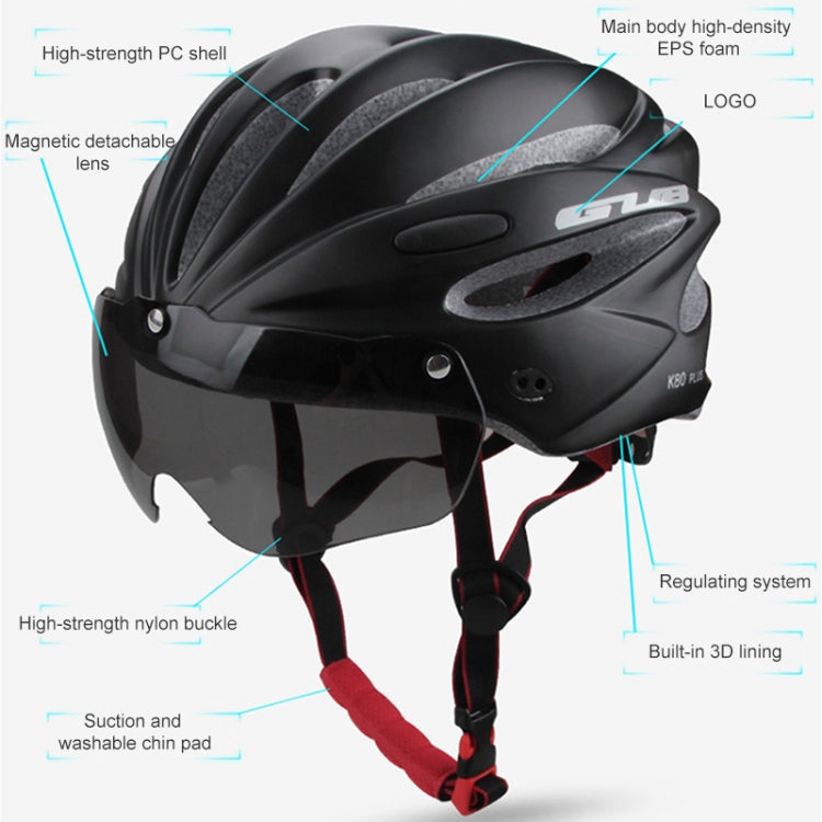GUB K80 Plus Bike Helmet With Visor And Goggles, GUB K80 Plus(Gradient Blue), GUB K80 Plus(Gradient Purple), GUB K80 Plus(Red), GUB K80 Plus(Titanium Color), GUB K80 Plus(White), GUB K80 Plus(Fluorescent Green), GUB K80 Plus(Black), GUB K80 Plus(Orange)