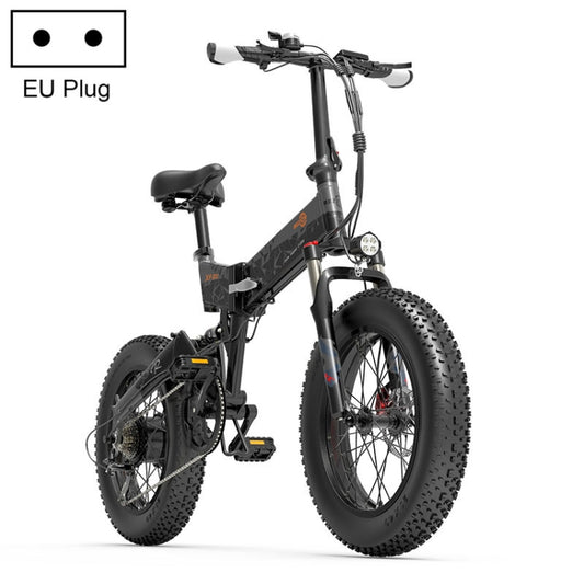 BEZIOR XF200 48V 15AH 1000W Folding Electric Bicycle, EU Plug(Black Grey), XF200 (Black Grey)