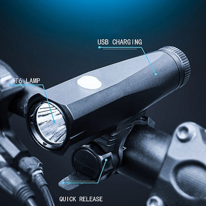 LR-Y1 LED 800LM USB Charging LED Bicycle Headlight Front Lamp with 5 Modes, LR-Y1