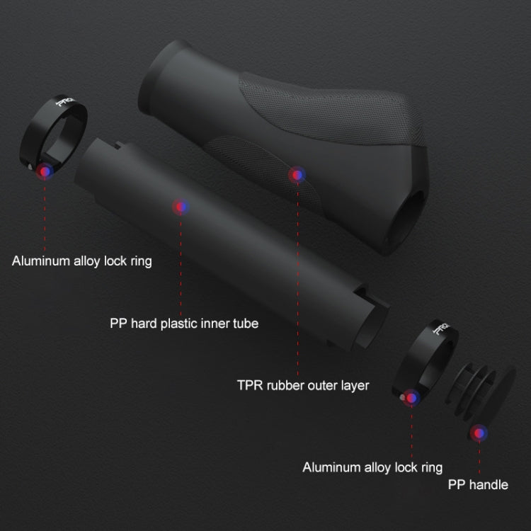 PROMEND GR-506 1 Paire Revêtements de Poignées de Vélo Ergonomiques en Caoutchouc avec Boule (130mm+130mm), GR-506 130mm+130mm