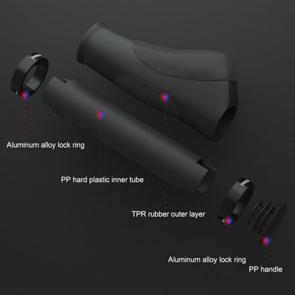 PROMEND GR-506 1 Paire Revêtements de Poignées de Vélo Ergonomiques en Caoutchouc avec Boule (130mm+130mm), GR-506 130mm+130mm