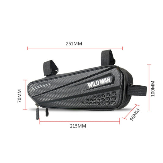 WILD MAN ES4 1.2L Sacs de vélo rigides étanches pour cadre de vélo de route Sac de cadre triangulaire, ES4 (noir)