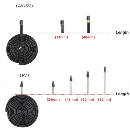 Chambre à air pneumatique PROMEND 26 x 2.125 AV48 en butyle pour VTT, 26 x 2.125 AV48