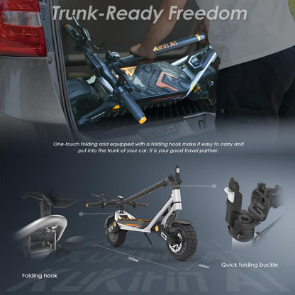 Kukirin A1 800W Three-speed Folding Electric Offroad Scooter with 10 inch Vacuum Tires, EU Plug