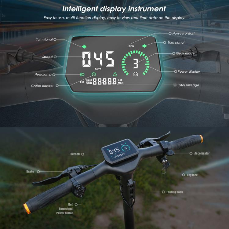 Kukirin A1 800W Three-speed Folding Electric Offroad Scooter with 10 inch Vacuum Tires, EU Plug