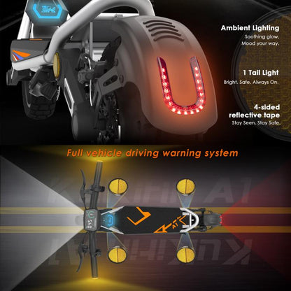 Kukirin A1 800W Three-speed Folding Electric Offroad Scooter with 10 inch Vacuum Tires, EU Plug