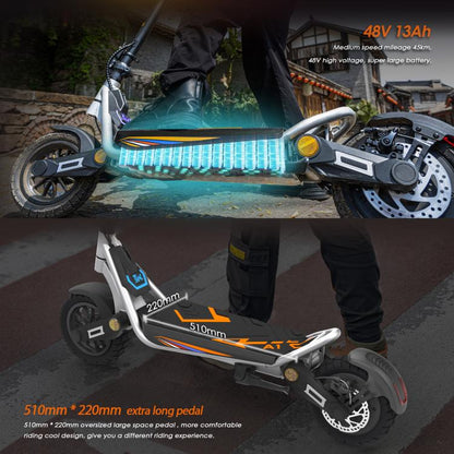 Kukirin A1 800W Three-speed Folding Electric Offroad Scooter with 10 inch Vacuum Tires, EU Plug