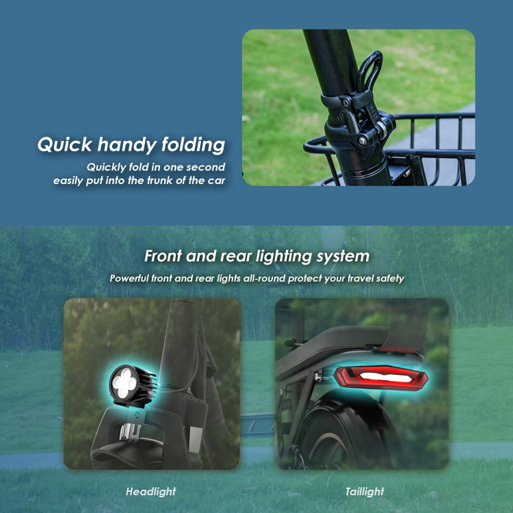 KuKirin C1 Pro 500W 48V 26Ah Electric Offroad Scooter with 14 inch Tires & Rear Seat, EU Plug, C1 Pro