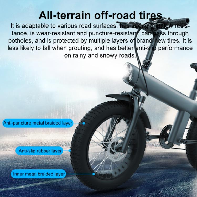 Q3 250W All-terrain Off-road Electric Bicycle with 20 inch Tires, EU Plug (Black)