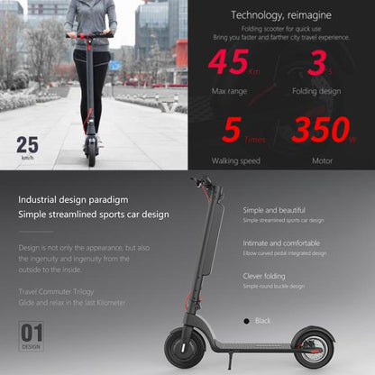 X8 350W 36V 10AH Folding Electric Scooter with 10 inch Air Tires, EU Plug