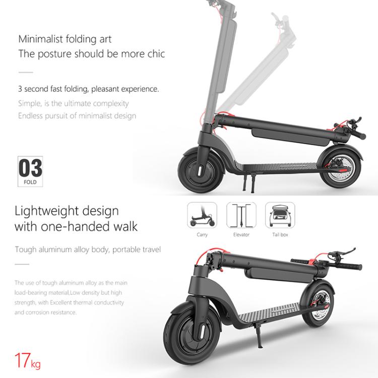 X8 350W 36V 10AH Folding Electric Scooter with 10 inch Air Tires, EU Plug
