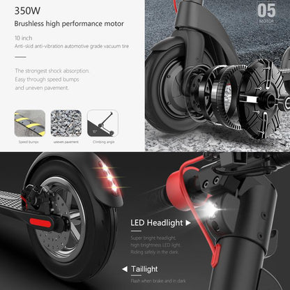 X8 350W 36V 10AH Folding Electric Scooter with 10 inch Air Tires, EU Plug