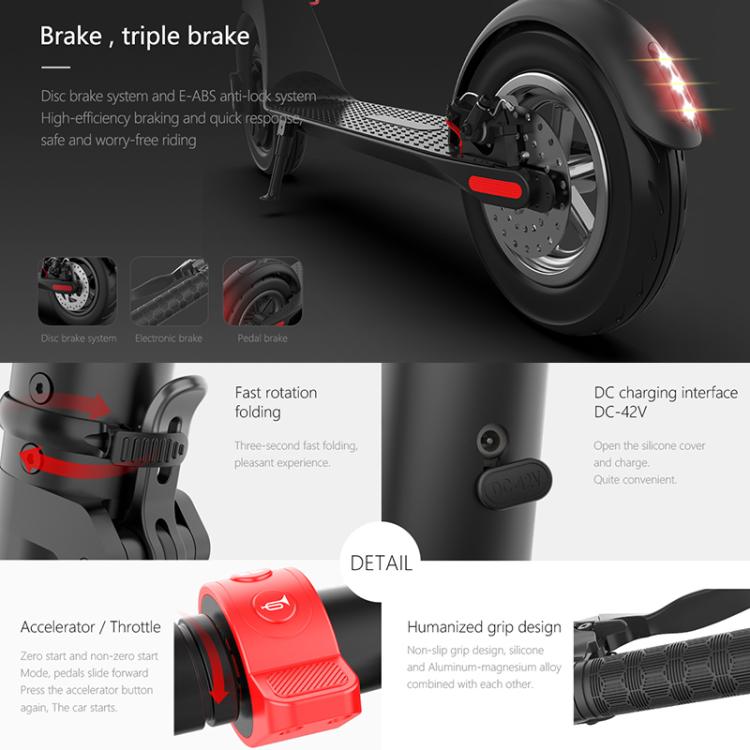 X8 350W 36V 10AH Folding Electric Scooter with 10 inch Air Tires, EU Plug
