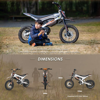 Kukirin X1 1000W 50km/h Max Speed Electric Off-road Motorcycle with 14-inch Front / 12-inch Rear Tires, EU Plug, X1