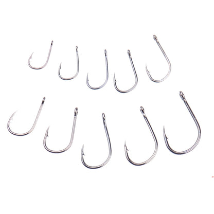 500 PCS Mixed Size Fish Barbed Hook Fishing Hooks with Hole, 3-12# with Hole
