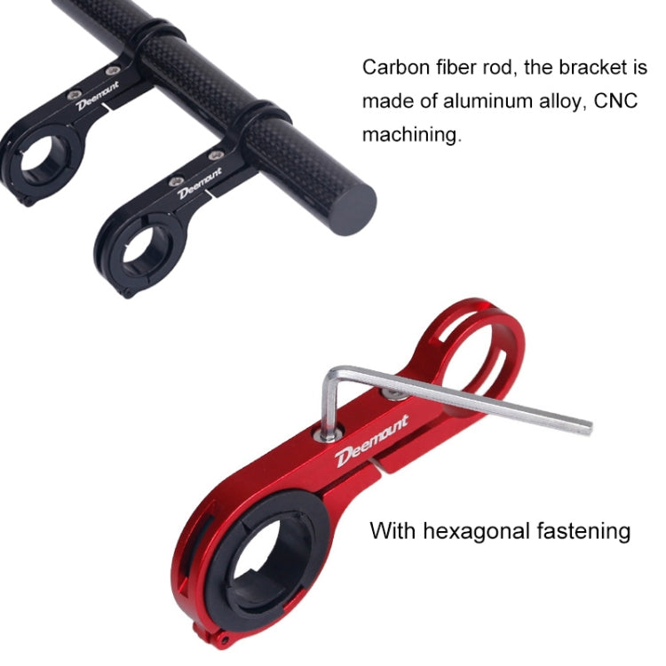 HLD-208 Support d'extension de guidon en fibre de carbone pour vélo de montagne, support de lampe de poche, noir fibre de carbone