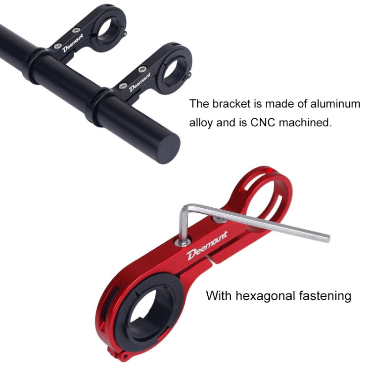 HLD-208 Prolongateur de cintre en alliage d'aluminium pour vélo de montagne, support de lampe de poche, Alliage Rouge