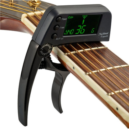 Accordeur de guitare professionnel à pince, accordeur chromatique à pince Loftstyle avec écran LCD rotatif lumineux et capodastre de guitare à une main