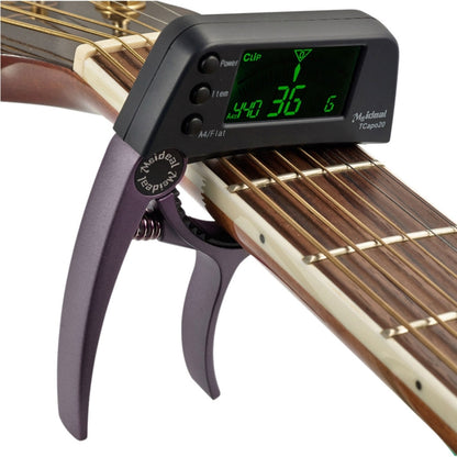 Accordeur de guitare professionnel à pince, accordeur chromatique à pince Loftstyle avec écran LCD rotatif lumineux et capodastre de guitare à une main