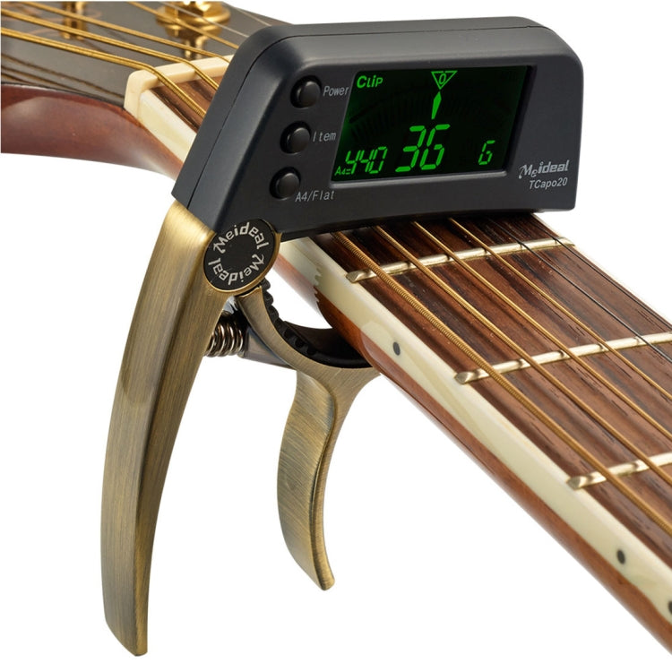 Accordeur de guitare professionnel à pince, accordeur chromatique à pince Loftstyle avec écran LCD rotatif lumineux et capodastre de guitare à une main