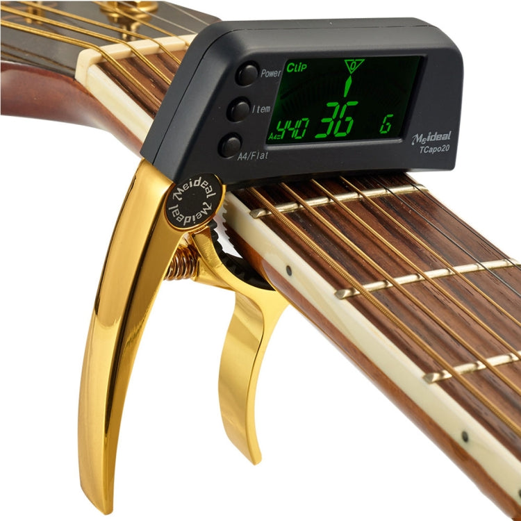Accordeur de guitare professionnel à pince, accordeur chromatique à pince Loftstyle avec écran LCD rotatif lumineux et capodastre de guitare à une main