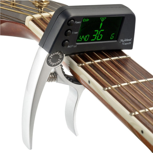 Accordeur de guitare professionnel à pince, accordeur chromatique à pince Loftstyle avec écran LCD rotatif lumineux et capodastre de guitare à une main