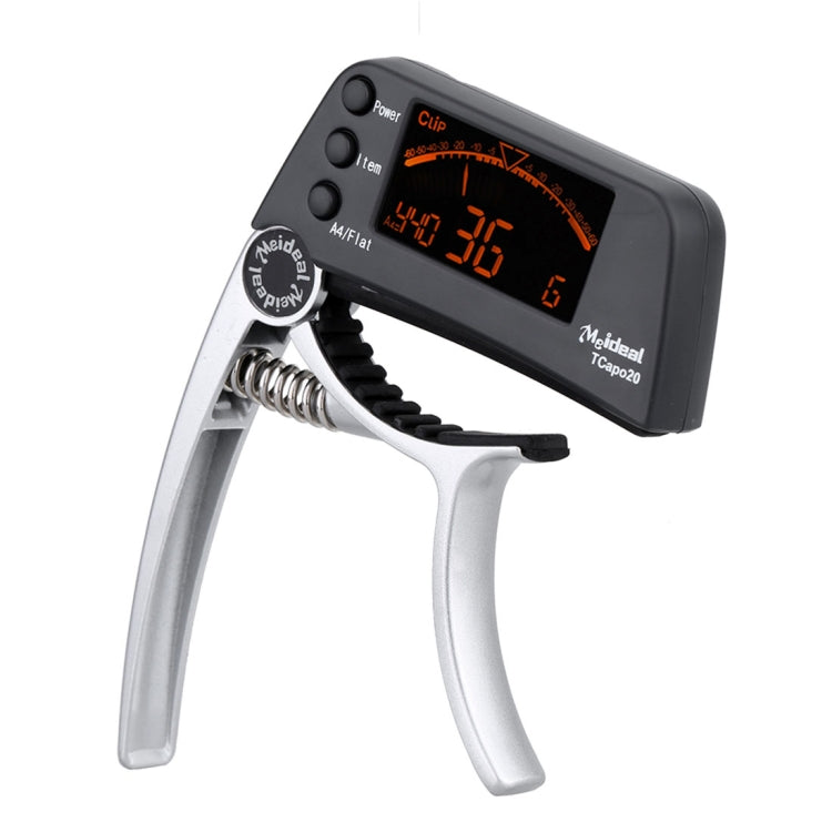 Accordeur de guitare professionnel à pince, accordeur chromatique à pince Loftstyle avec écran LCD rotatif lumineux et capodastre de guitare à une main