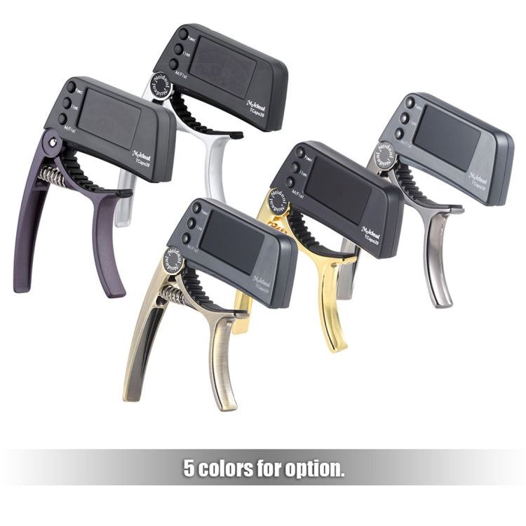 Accordeur de guitare professionnel à pince, accordeur chromatique à pince Loftstyle avec écran LCD rotatif lumineux et capodastre de guitare à une main