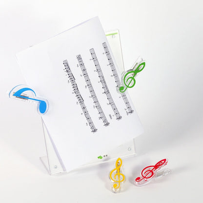 10 PCS PP Material Stainless Steel Spring Music Note Shape Book Clip Deluxe Page Holder, Random Color Delivery, Random Color Delivery